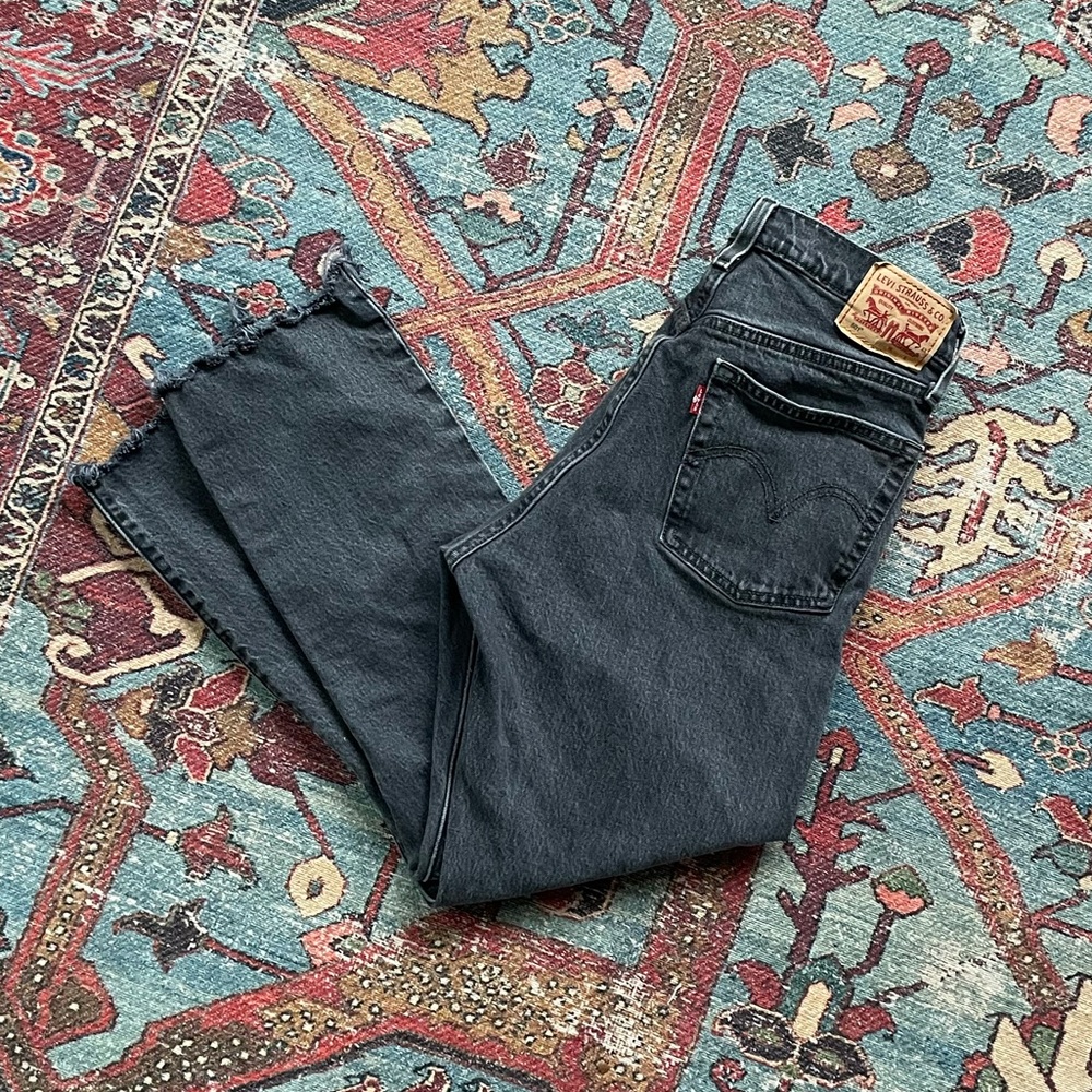 Levi’s 501 cropped jean in faded black